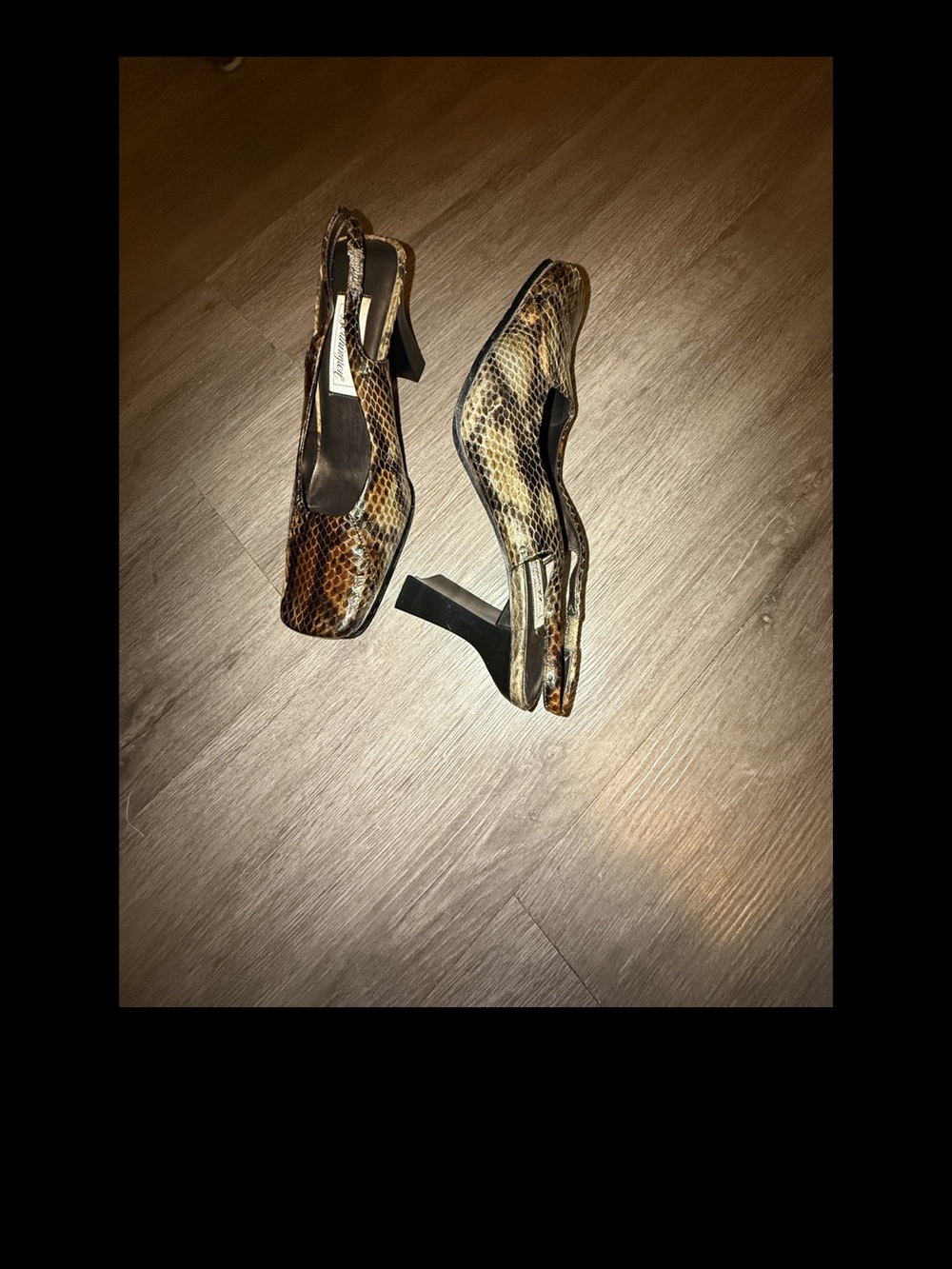 Worthington Snake-Print Slingback Pumps in Brown and Black - Picture 2 of 3